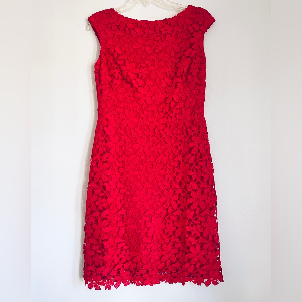 NEW Size 4 Ralph Lauren Red Lace Dress